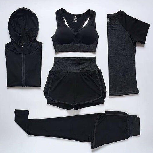 Women's 5-Piece Workout Set – Active Sportswear Set for Fitness, Training, Running, and Active Days