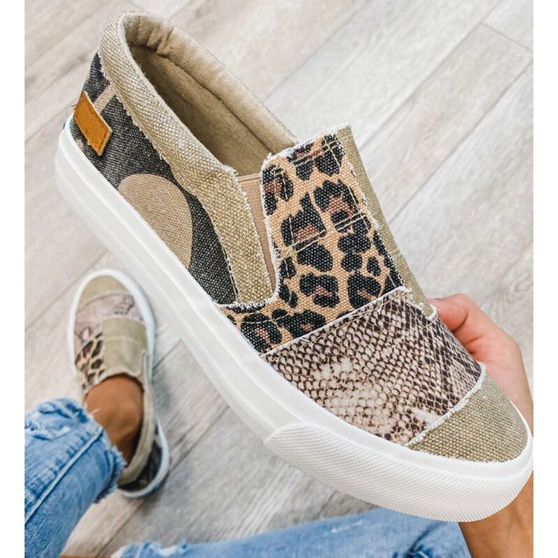 Dame Patchwork Slip-On Sneakers – Lave Sko Til Afslappet Hverdagsbrug