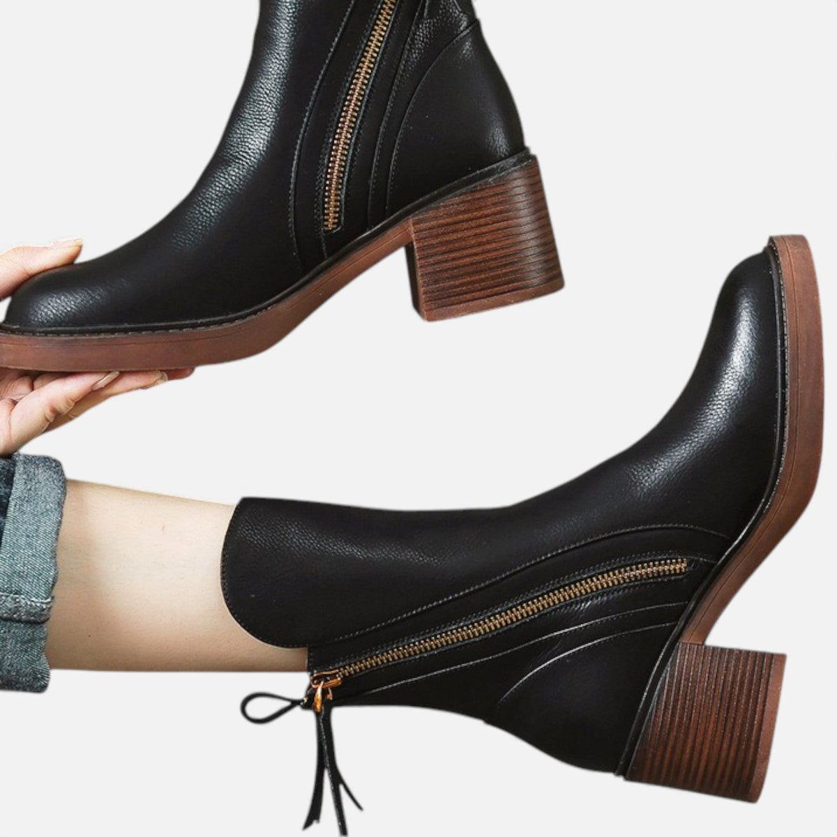 Damskie klasyczne skórzane botki w brytyjskim stylu – eleganckie obuwie na jesień, zimę, co dzień i w stylu smart casual