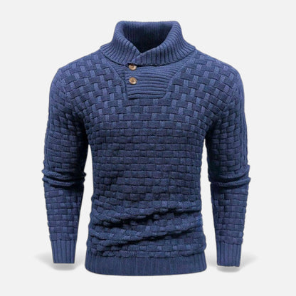 Pánský přiléhavý rolák s knoflíkovými detaily – elegantní úplet na podzim, zimu, každodenní nošení a ve stylu smart casual