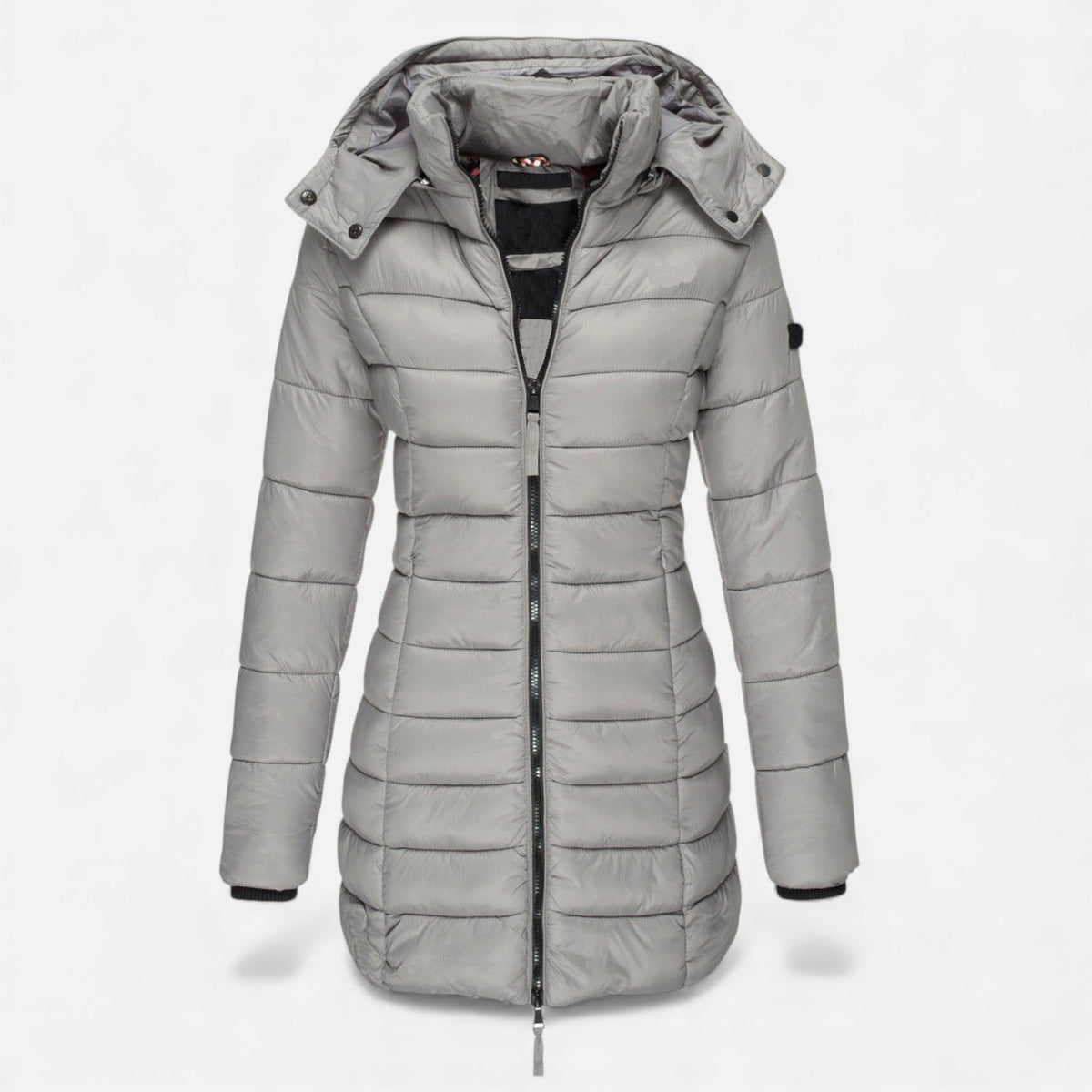Chaqueta acolchada tipo puffer para mujer de corte entallado y longitud media - Chaqueta elegante para otoño, invierno, el día a día y el tiempo libre