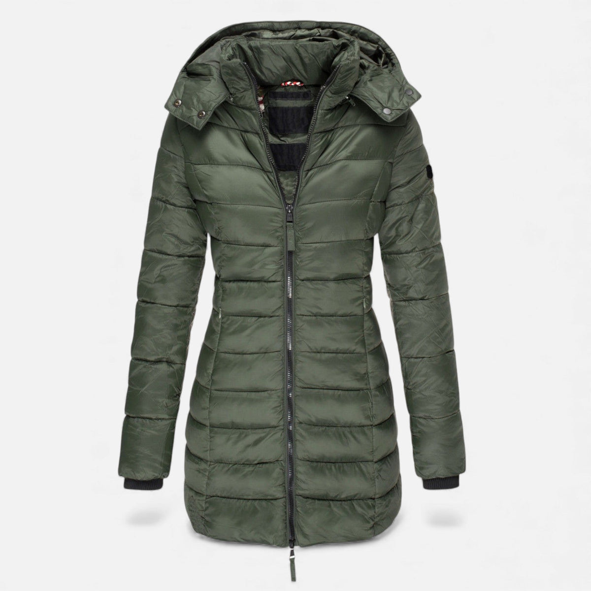 Chaqueta acolchada tipo puffer para mujer de corte entallado y longitud media - Chaqueta elegante para otoño, invierno, el día a día y el tiempo libre