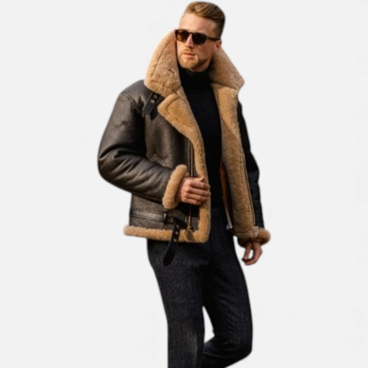 Men's Winter Jacket with Fur Lining - Classic Warm Jacket for Fall, Winter, Everyday Wear, and Outdoor Use