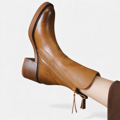 Damskie klasyczne skórzane botki w brytyjskim stylu – eleganckie obuwie na jesień, zimę, co dzień i w stylu smart casual