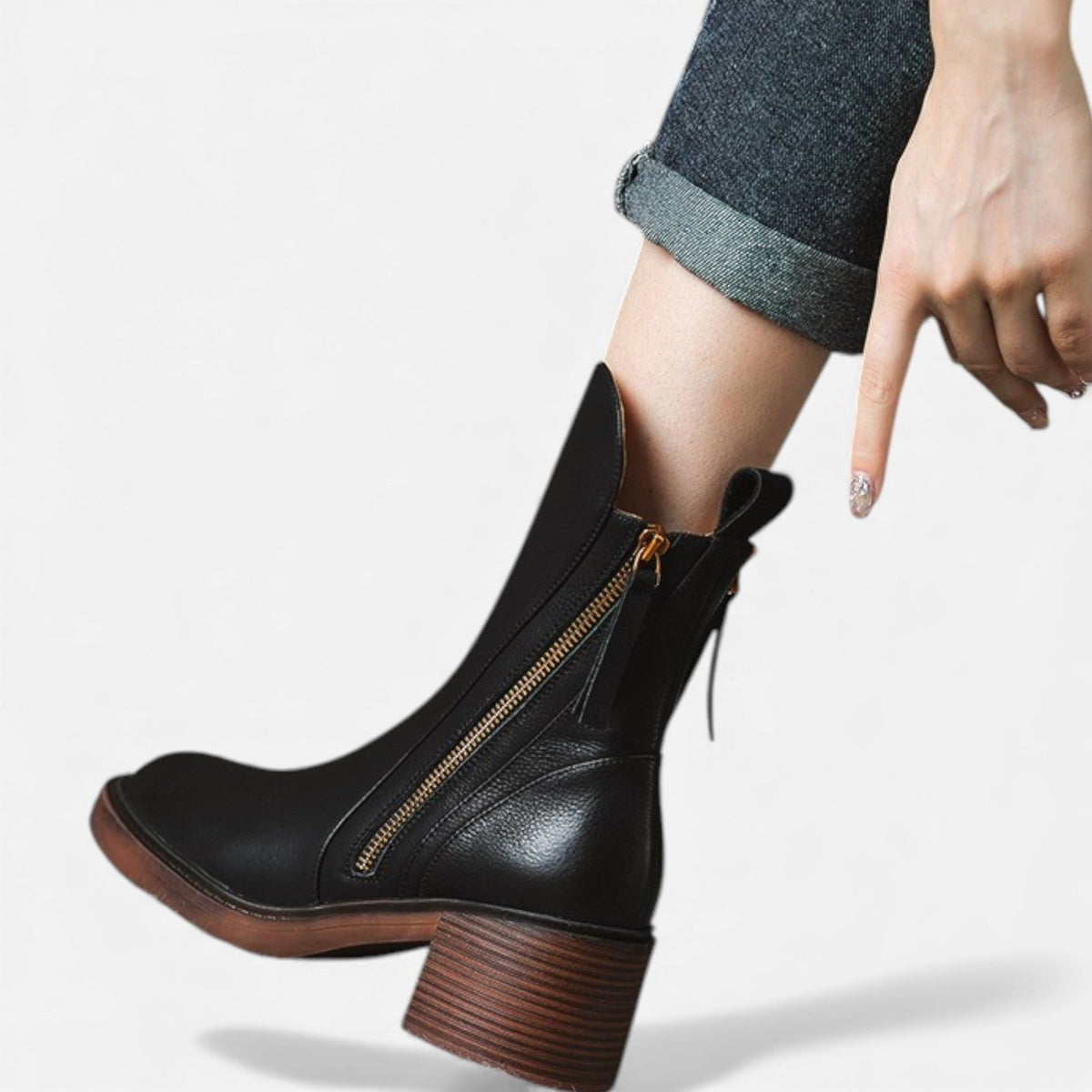 Damskie klasyczne skórzane botki w brytyjskim stylu – eleganckie obuwie na jesień, zimę, co dzień i w stylu smart casual
