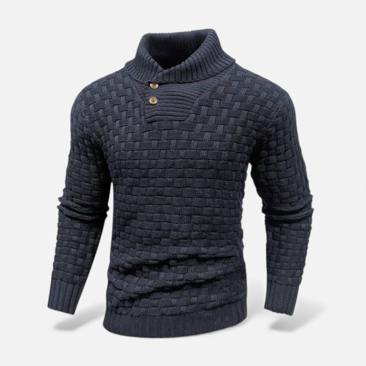 Pánský přiléhavý rolák s knoflíkovými detaily – elegantní úplet na podzim, zimu, každodenní nošení a ve stylu smart casual