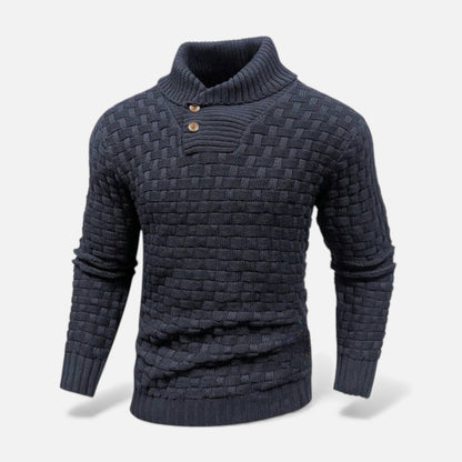 Pánský přiléhavý rolák s knoflíkovými detaily – elegantní úplet na podzim, zimu, každodenní nošení a ve stylu smart casual