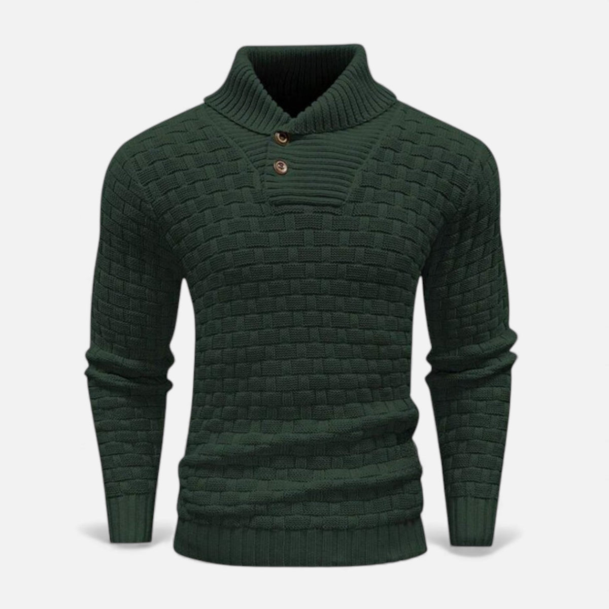 Pánský přiléhavý rolák s knoflíkovými detaily – elegantní úplet na podzim, zimu, každodenní nošení a ve stylu smart casual