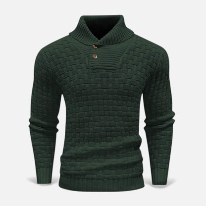 Pánský přiléhavý rolák s knoflíkovými detaily – elegantní úplet na podzim, zimu, každodenní nošení a ve stylu smart casual