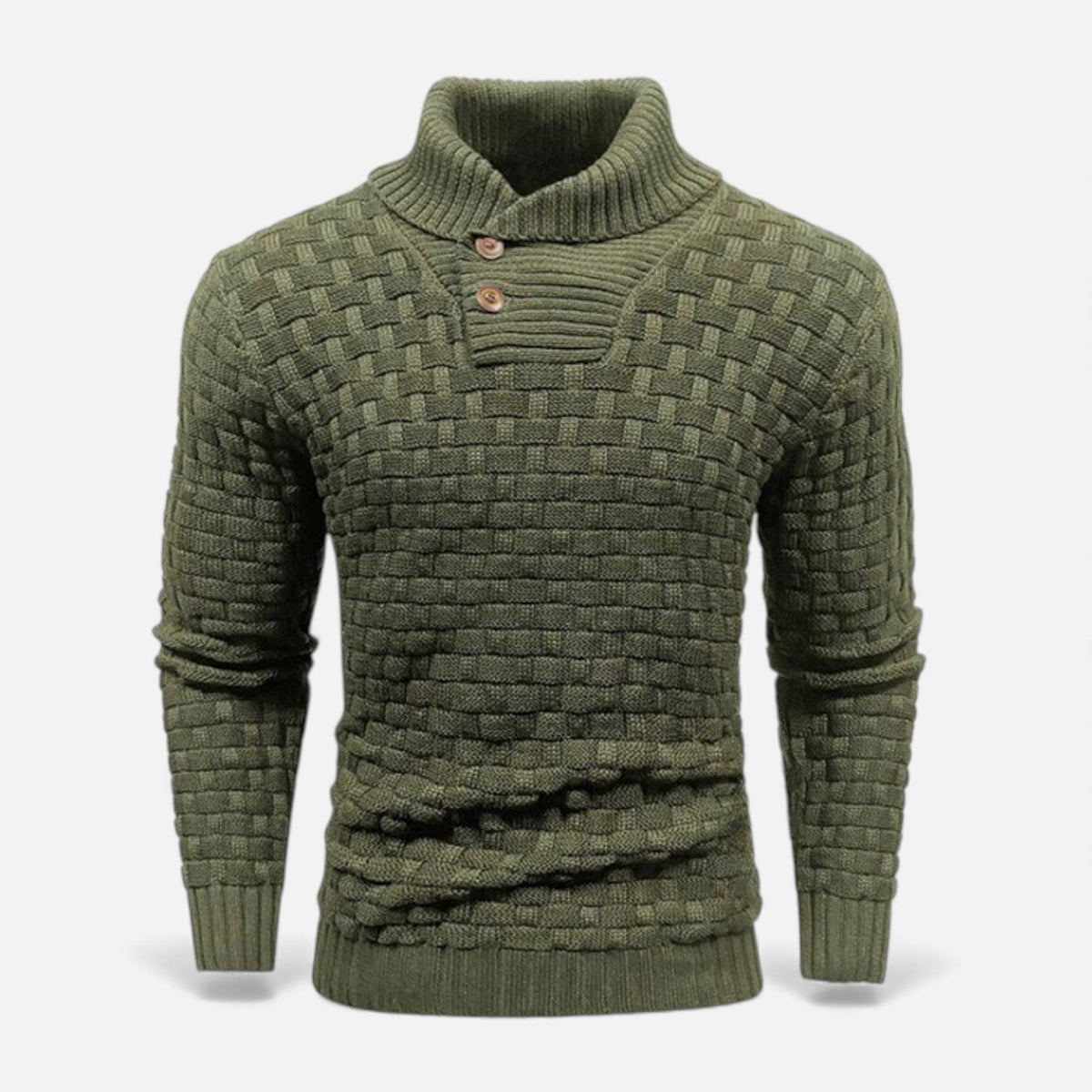 Pánský přiléhavý rolák s knoflíkovými detaily – elegantní úplet na podzim, zimu, každodenní nošení a ve stylu smart casual