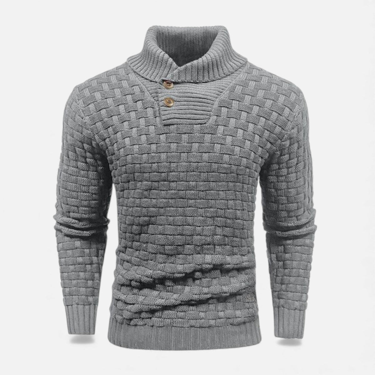 Pánský přiléhavý rolák s knoflíkovými detaily – elegantní úplet na podzim, zimu, každodenní nošení a ve stylu smart casual