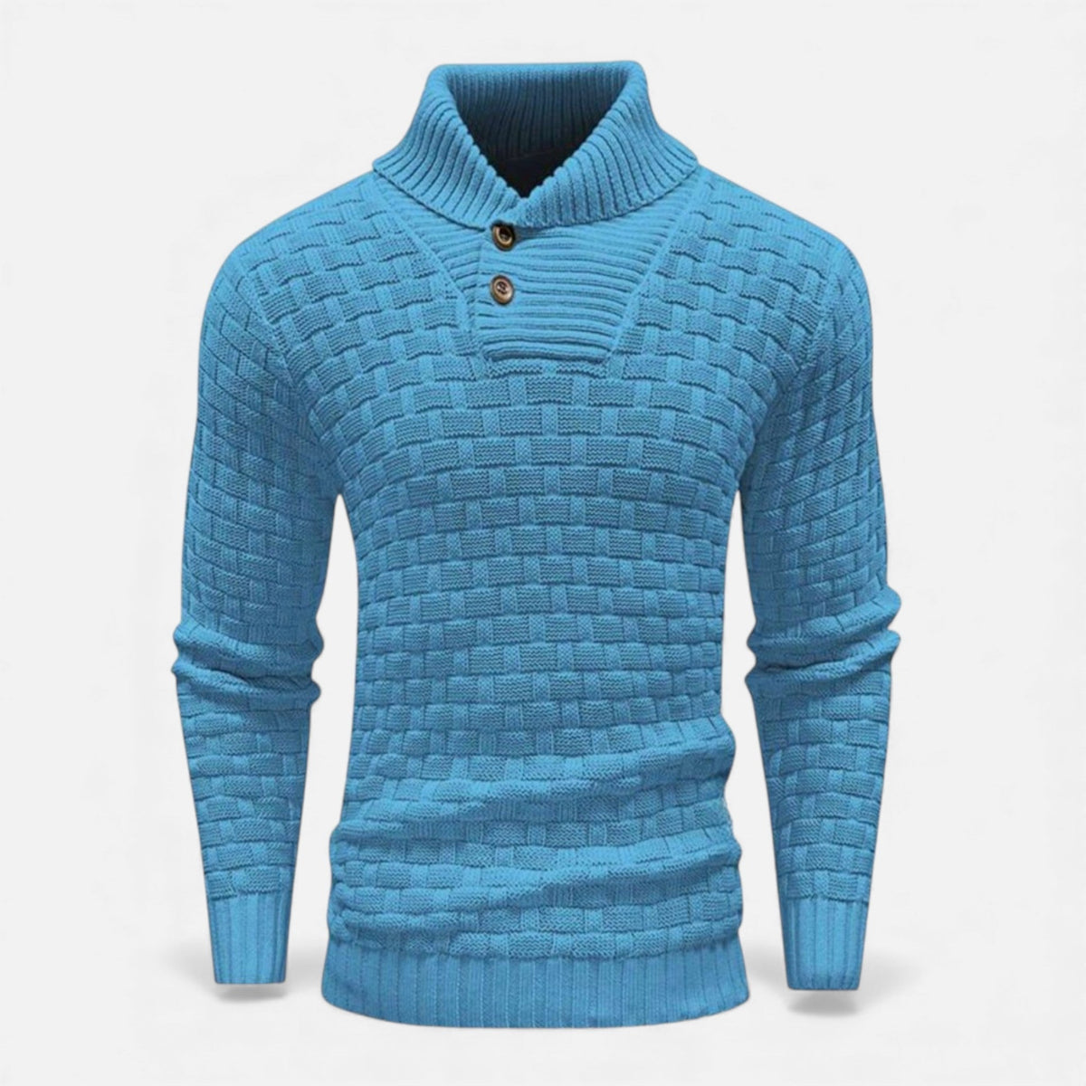 Pánský přiléhavý rolák s knoflíkovými detaily – elegantní úplet na podzim, zimu, každodenní nošení a ve stylu smart casual