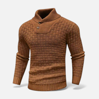 Pánský přiléhavý rolák s knoflíkovými detaily – elegantní úplet na podzim, zimu, každodenní nošení a ve stylu smart casual