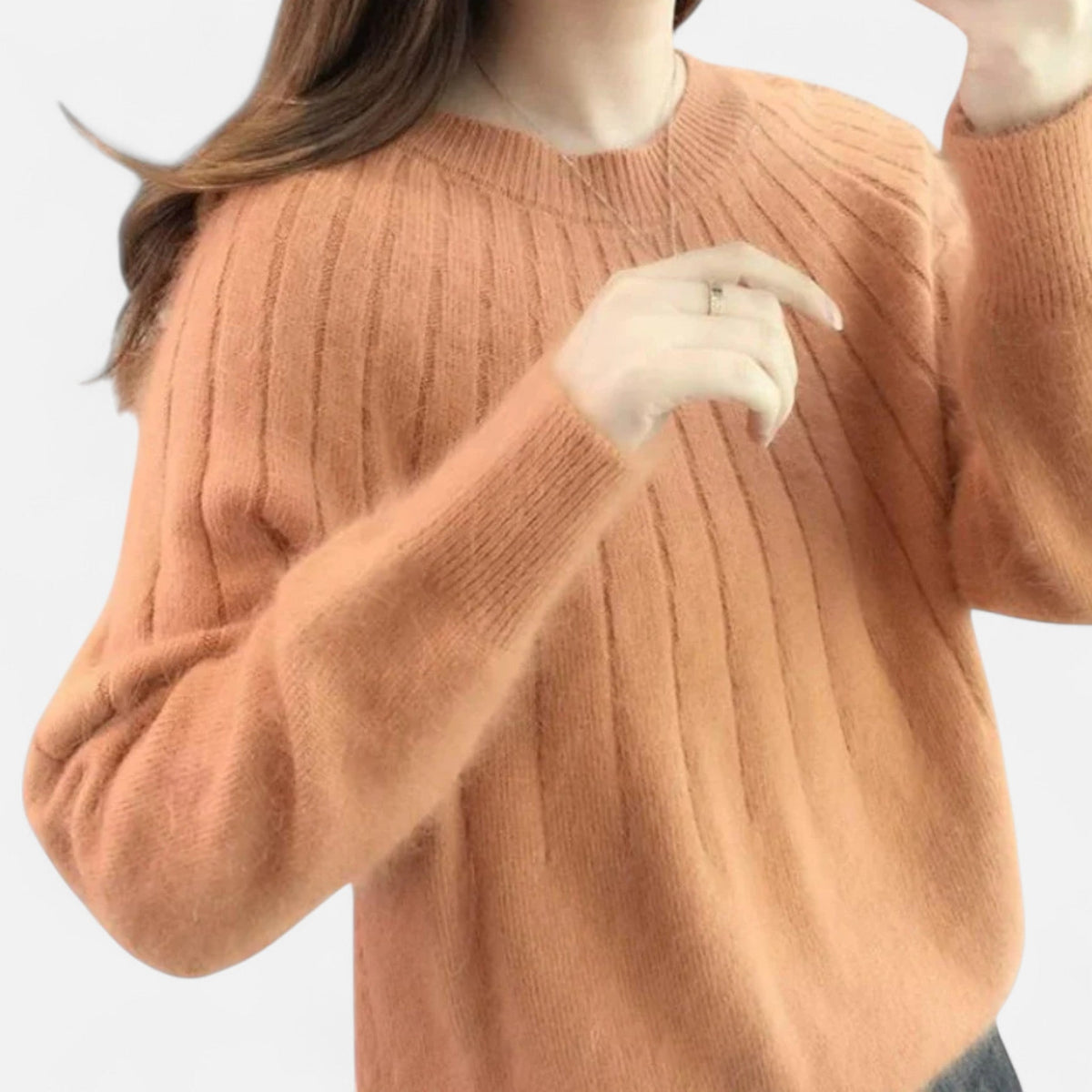 Dámský pletený svetr - měkký a nadčasový svetr na podzim, zimu, každodenní nošení a smart casual styl
