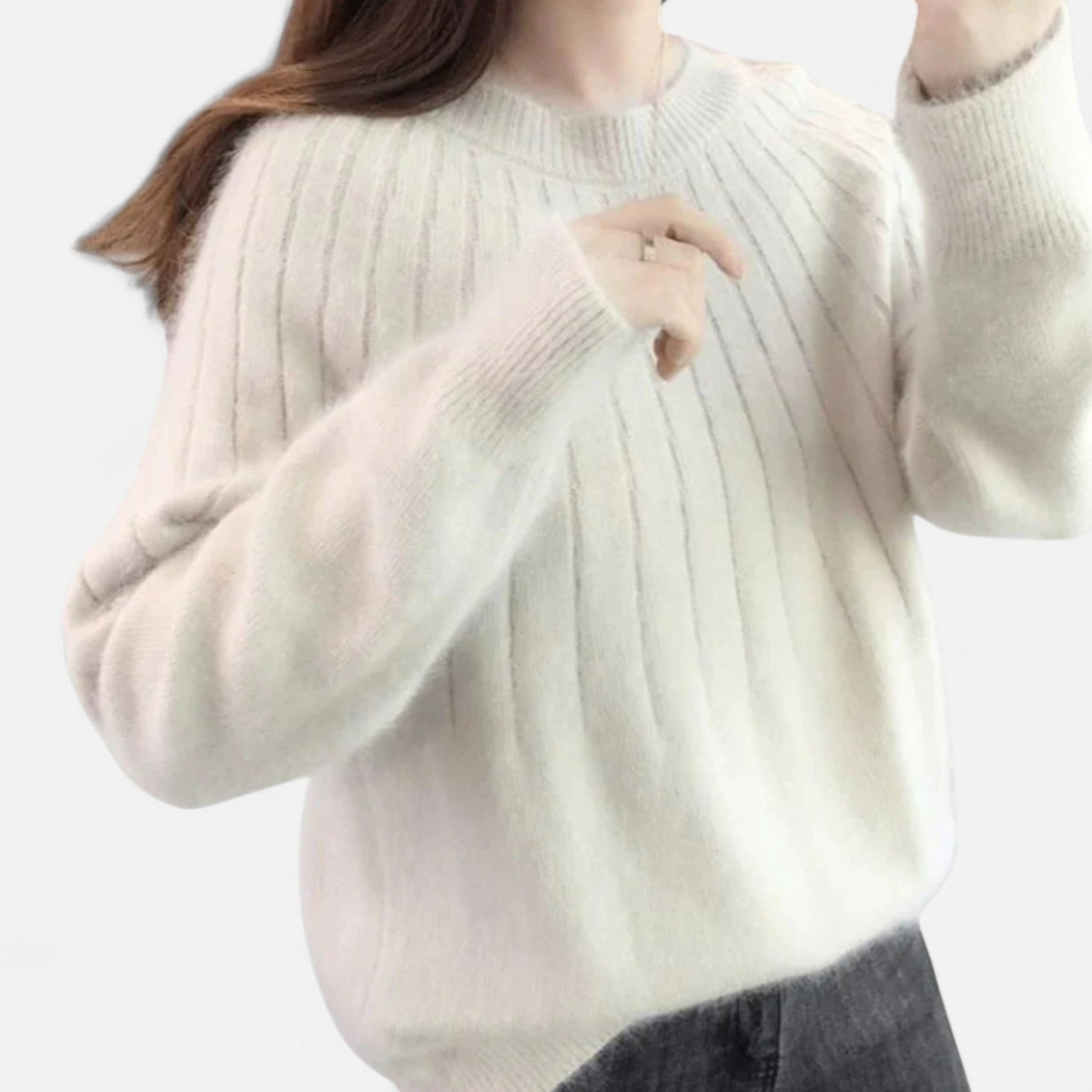 Dámský pletený svetr - měkký a nadčasový svetr na podzim, zimu, každodenní nošení a smart casual styl