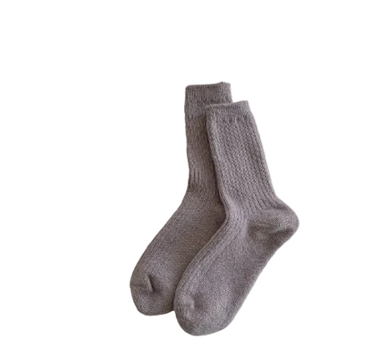 Women's warm knitted socks with a soft texture - comfortable everyday socks for fall, winter, relaxing, and cold days