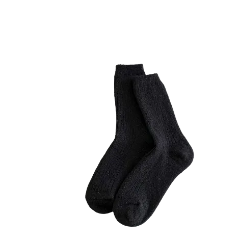 Women's warm knitted socks with a soft texture - comfortable everyday socks for fall, winter, relaxing, and cold days