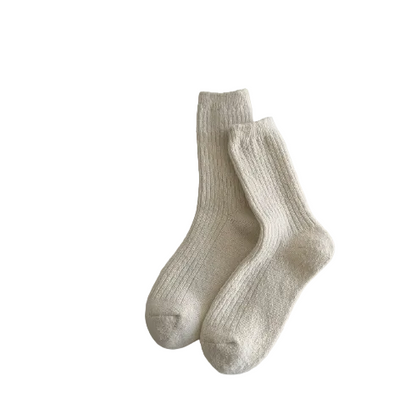 Women's warm knitted socks with a soft texture - comfortable everyday socks for fall, winter, relaxing, and cold days