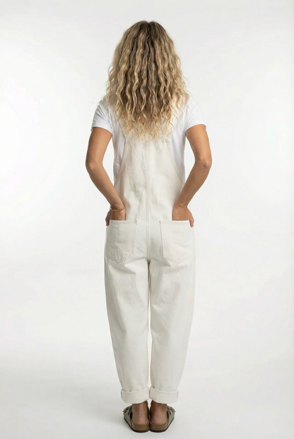 Dame Afslappet Denim Overalls Jumpsuit Med Justerbare Stropper