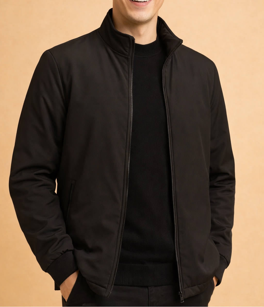 Chaqueta bomber para hombre de corte holgado, diseño ligero y bolsillo oculto – Chaqueta versátil con cremallera para un día a día cómodo