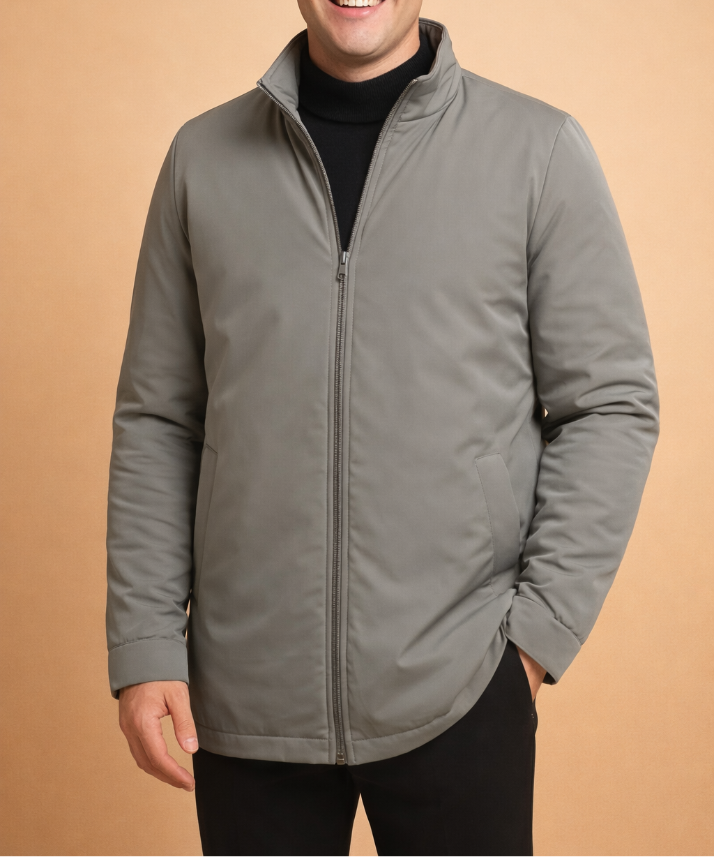 Chaqueta bomber para hombre de corte holgado, diseño ligero y bolsillo oculto – Chaqueta versátil con cremallera para un día a día cómodo