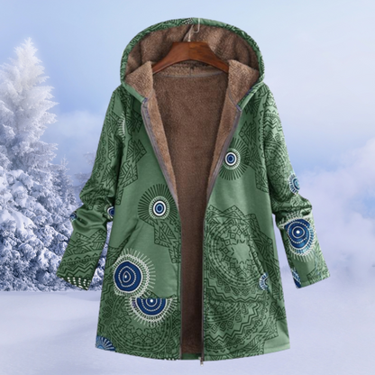 Women's Reversible Jacket with Hood, Print and Fleece Lining – Versatile and Warm Jacket for Fall, Winter and Casual Everyday Wear