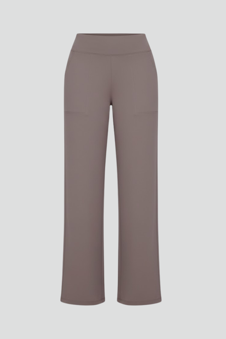 Dame Bukser Med Høj Talje Og Brede Ben – Elegant Pull-on Design Til Kontor, Hverdagsbrug, Ferie Og Smart Casual Stil