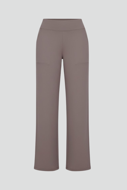 Dame Bukser Med Høj Talje Og Brede Ben – Elegant Pull-on Design Til Kontor, Hverdagsbrug, Ferie Og Smart Casual Stil