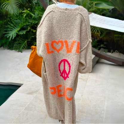 Women's oversized long open-front knitted cardigan - a modern, relaxed layer for spring, fall, and stylish everyday wear