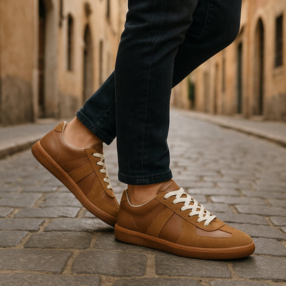 Herre Træningssko med Ruskindspaneler – Retro Low-Top Snøresko til Hverdagsbrug