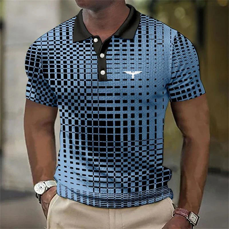 Pánská polokošile se vzorem, kontrastním límcem a střihem slim fit – stylová polokošile na každý den, volný čas a elegantně ležérní styl