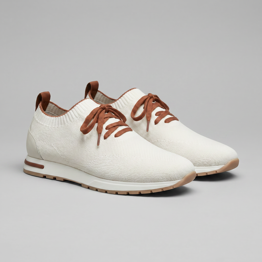 Herre Sneakers Med Strikket Overdel Og Snøredetaljer – Stilfulde Hverdagssko Til Fritid, Gåture Og Smart Casual Stil