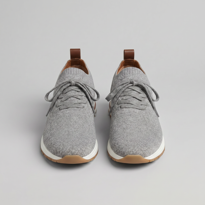 Herre Sneakers Med Strikket Overdel Og Snøredetaljer – Stilfulde Hverdagssko Til Fritid, Gåture Og Smart Casual Stil