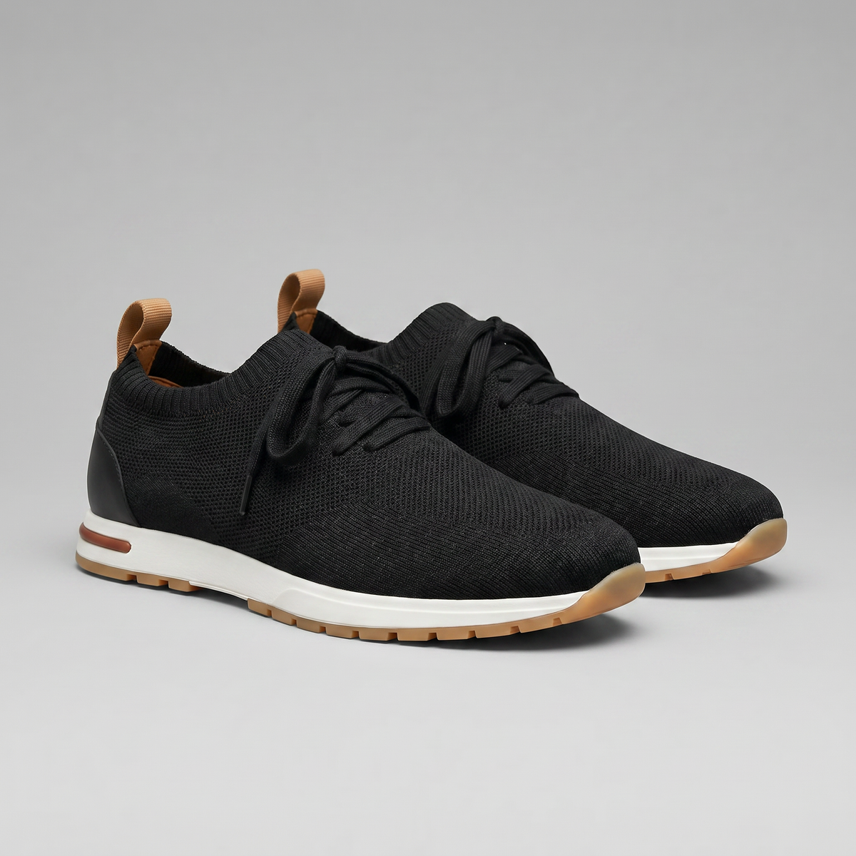 Herre Sneakers Med Strikket Overdel Og Snøredetaljer – Stilfulde Hverdagssko Til Fritid, Gåture Og Smart Casual Stil