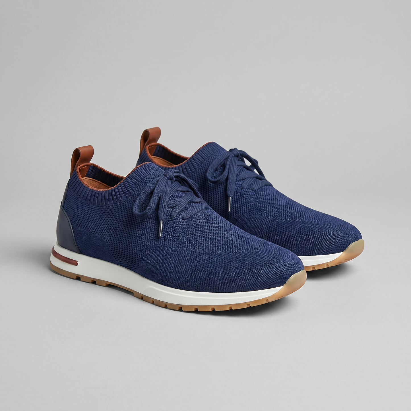 Herre Sneakers Med Strikket Overdel Og Snøredetaljer – Stilfulde Hverdagssko Til Fritid, Gåture Og Smart Casual Stil