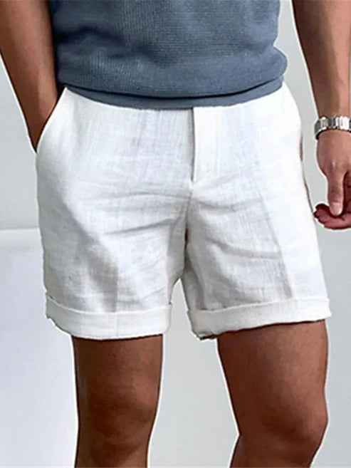 Herre Shorts Med Oprullede Kanter – Afslappede Sommershorts Til Ferie, Fritid, Hverdagsbrug Og Casual Outfits