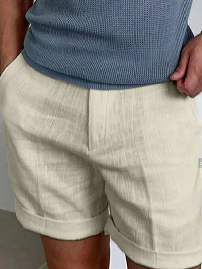 Herre Shorts Med Oprullede Kanter – Afslappede Sommershorts Til Ferie, Fritid, Hverdagsbrug Og Casual Outfits