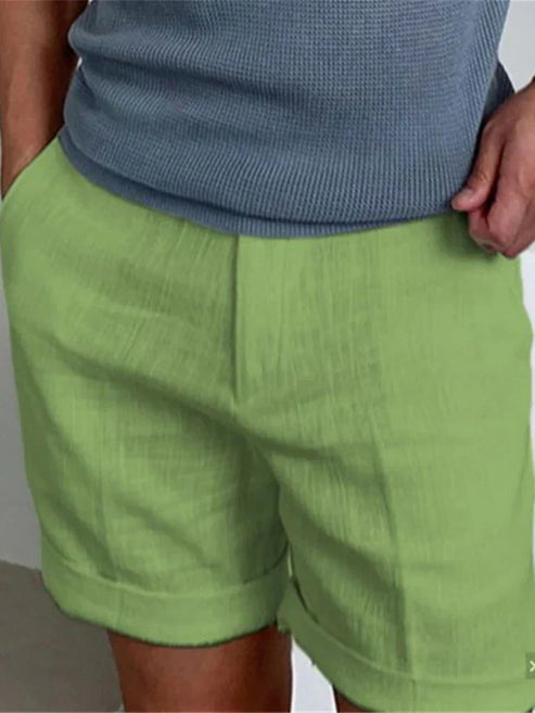 Herre Shorts Med Oprullede Kanter – Afslappede Sommershorts Til Ferie, Fritid, Hverdagsbrug Og Casual Outfits
