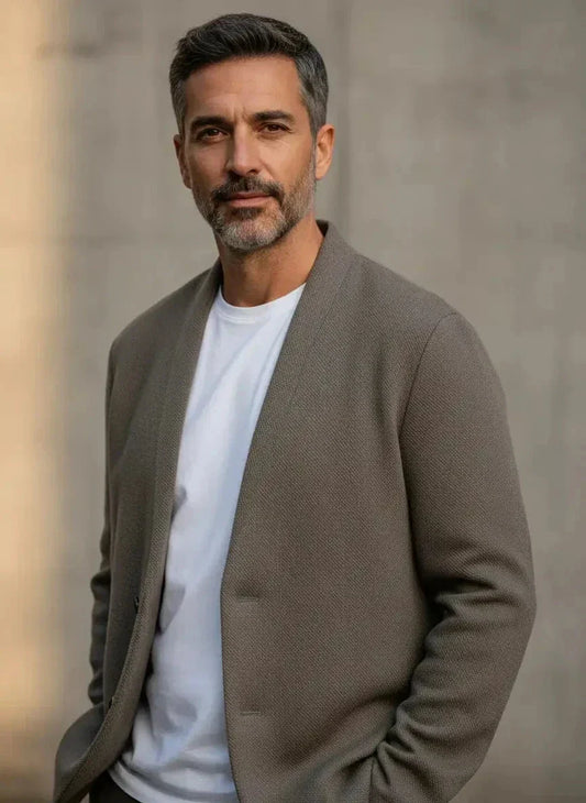 Men's Soft Unstructured Blazer – Relaxed Two-Button Jacket for Smart-Casual Attire