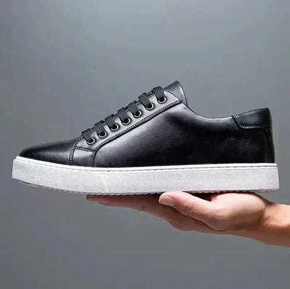 Herre Lædersneakers – Smart Casual Low-Top Sko Til Sommerbrug