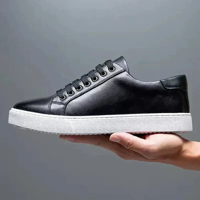 Men's Low-Profile Leather Sneakers – Stylish Everyday Shoes for Summer, Leisure, Travel, and Smart Casual Style