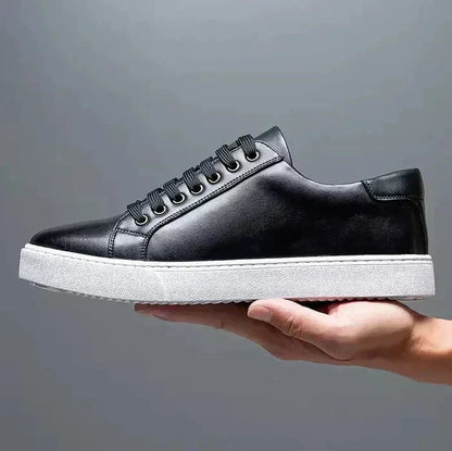 Men's Low-Profile Leather Sneakers – Stylish Everyday Shoes for Summer, Leisure, Travel, and Smart Casual Style