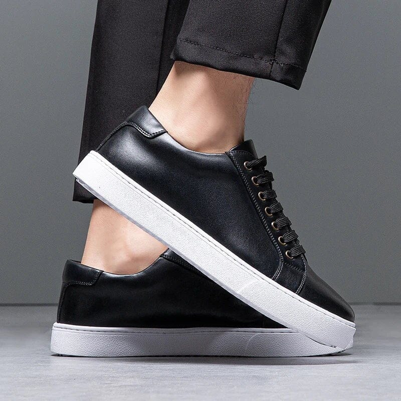 Herre Lædersneakers – Smart Casual Low-Top Sko Til Sommerbrug