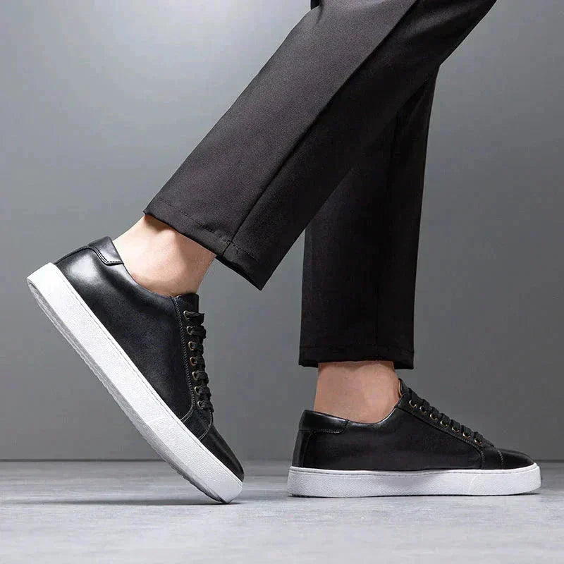 Men's Low-Profile Leather Sneakers – Stylish Everyday Shoes for Summer, Leisure, Travel, and Smart Casual Style