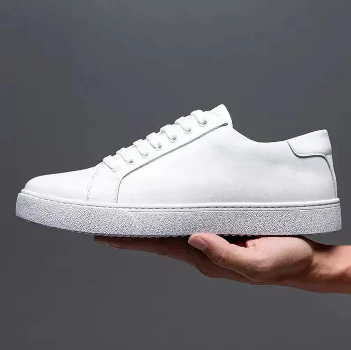 Herre Lædersneakers – Smart Casual Low-Top Sko Til Sommerbrug