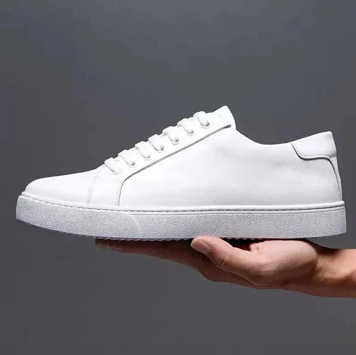 Men's Low-Profile Leather Sneakers – Stylish Everyday Shoes for Summer, Leisure, Travel, and Smart Casual Style