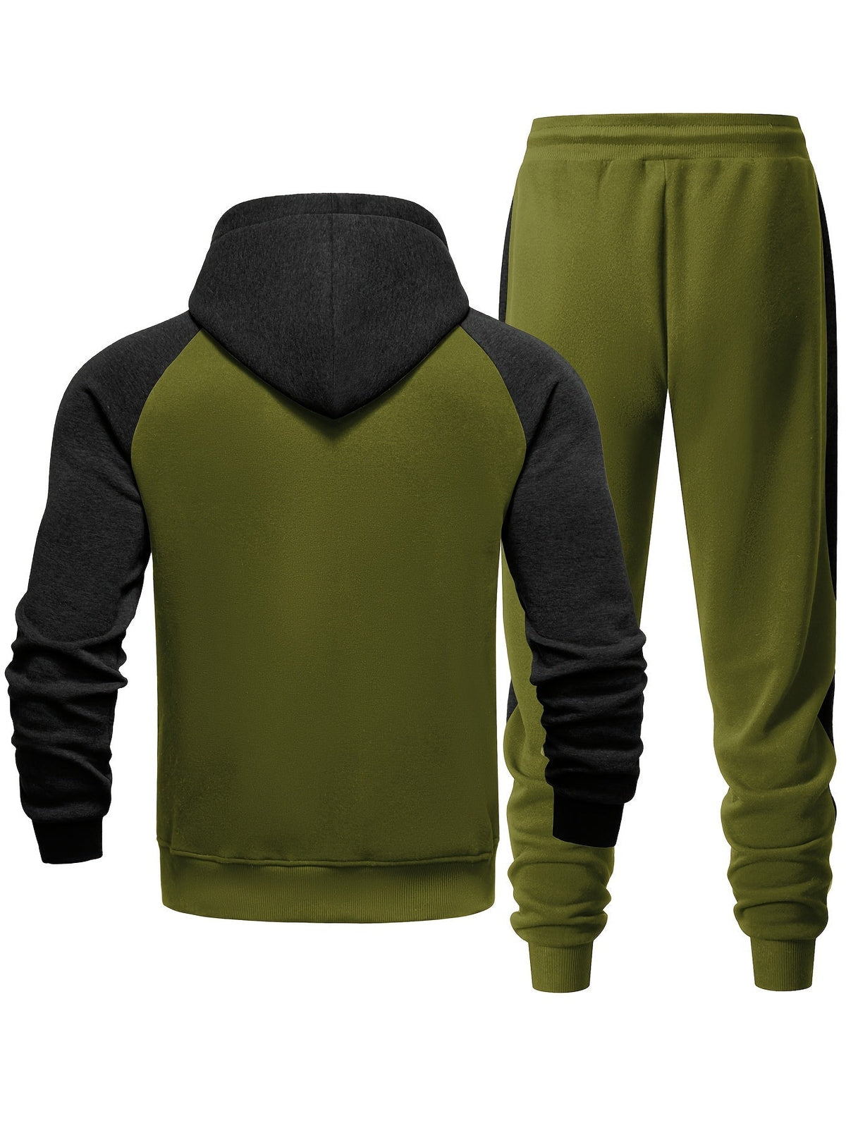 Męski 2-częściowy zestaw z bluzą z kapturem i joggerami – swobodna stylizacja na sport, co dzień, czas wolny i w stylu streetwear