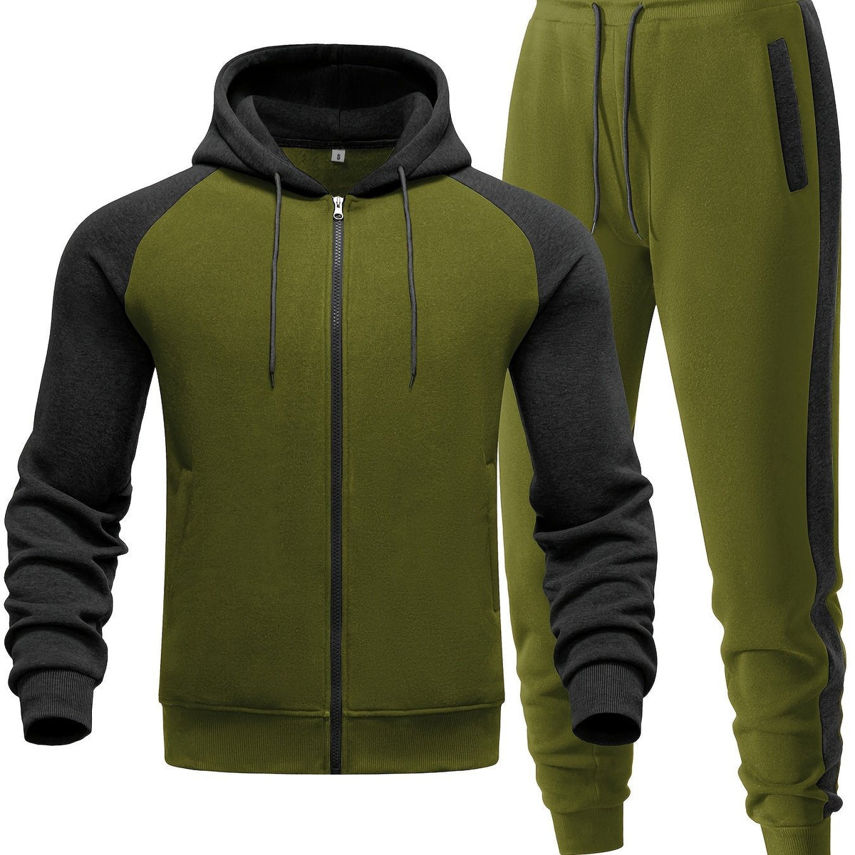 Męski 2-częściowy zestaw z bluzą z kapturem i joggerami – swobodna stylizacja na sport, co dzień, czas wolny i w stylu streetwear