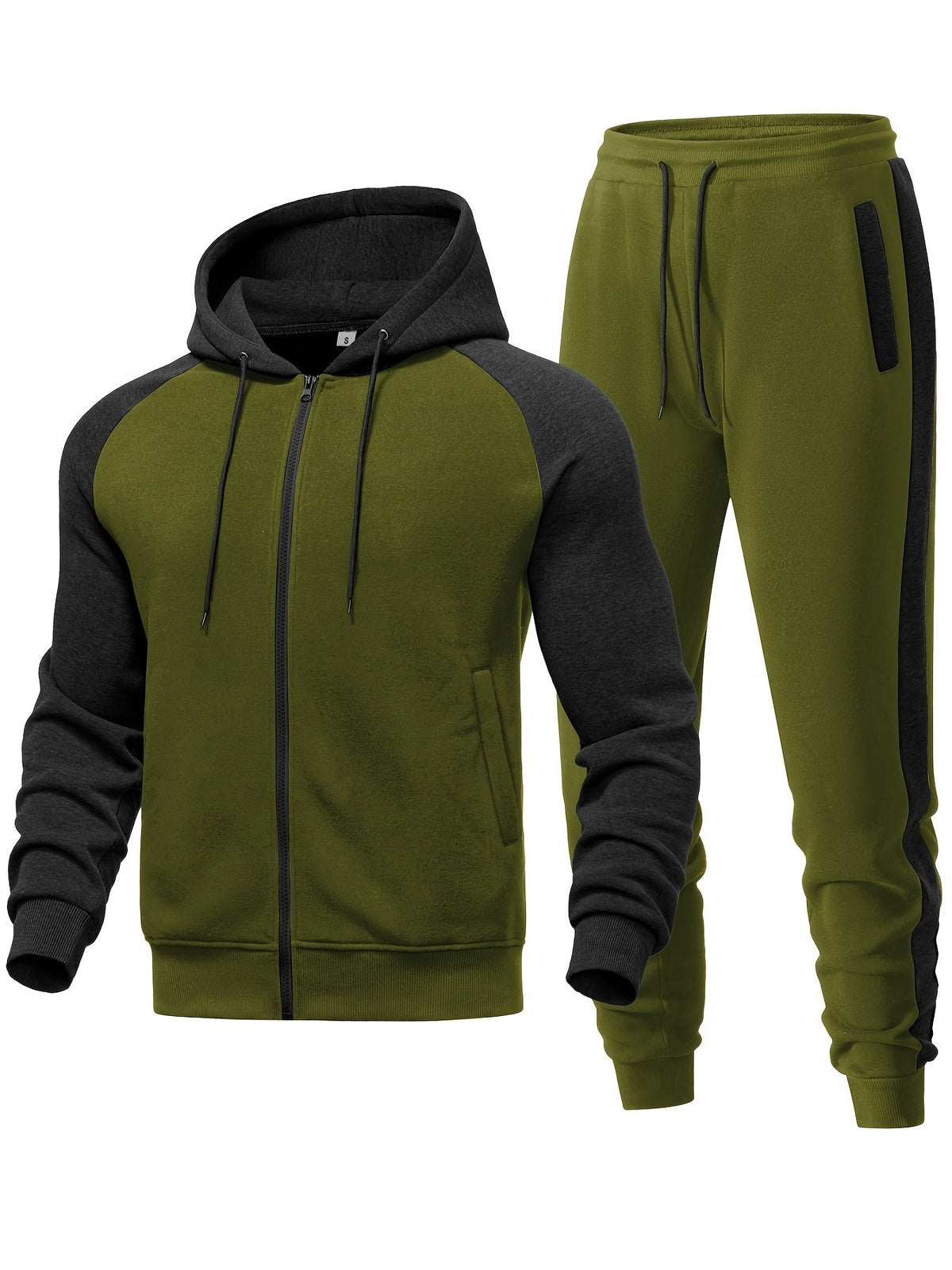 Męski 2-częściowy zestaw z bluzą z kapturem i joggerami – swobodna stylizacja na sport, co dzień, czas wolny i w stylu streetwear