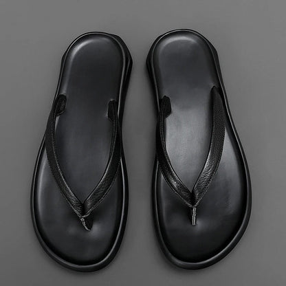 Herre Flip-Flop Sandaler I Kalveskind – Let Skridsikkert Sommerfodtøj
